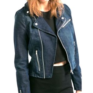 MANGO JEANS Moto Denim Jacket